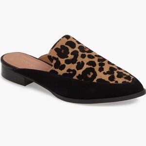 Nordstrom Halogen Leopard Hair Calf Black Suede -  Slide Corbin - Lea size 5M